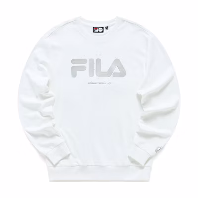 FILA Logo Print Pullover Sweatshirt Casual Standard White T11M135203F-WT