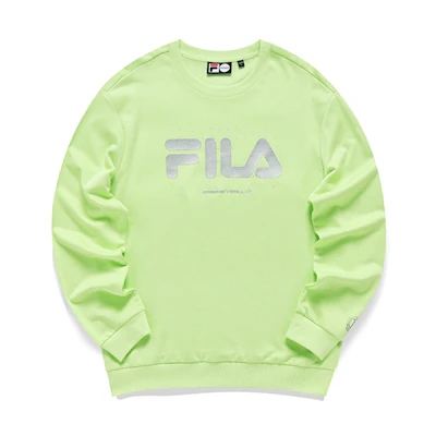 FILA Logo Print Pullover Sweatshirt in Fresh Green T11M135203F-LG