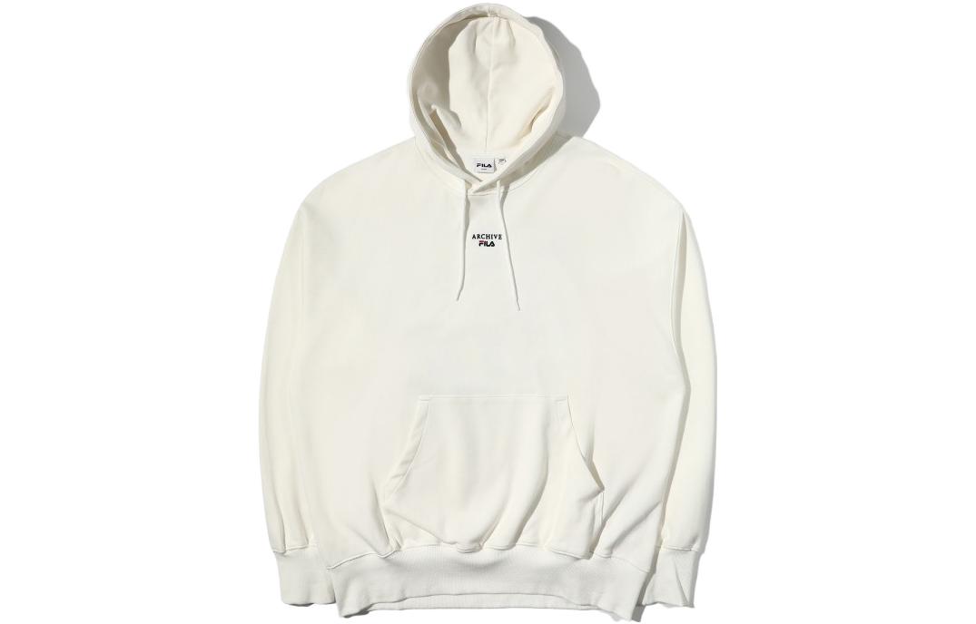 FILA Logo Print Pullover Sweatshirt Unisex Off-White FS2POD1111X-OWH