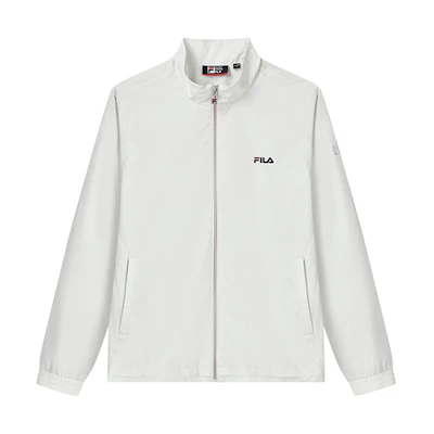 FILA Logo Print Stand Collar Woven Jacket - Cream White F11M231706F-IV