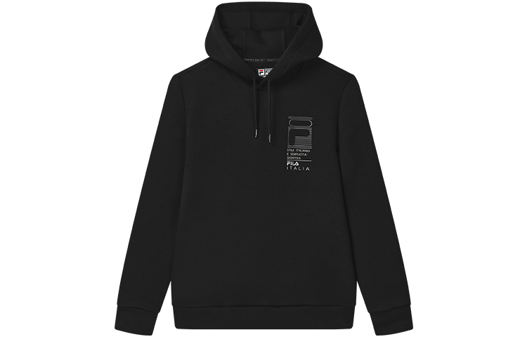 FILA Logo Printed Casual Knit Sweatshirt Black - F11M247207FBK