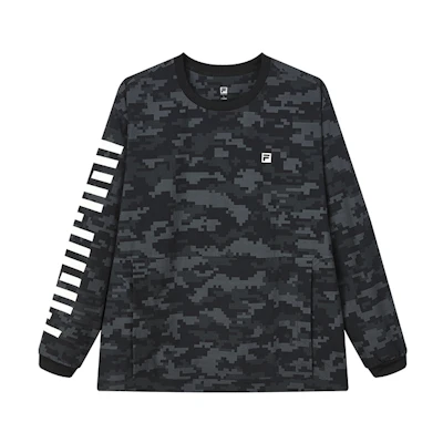 FILA Logo Printed Casual Pullover Sweatshirt - Deep Black A11M031224GPT