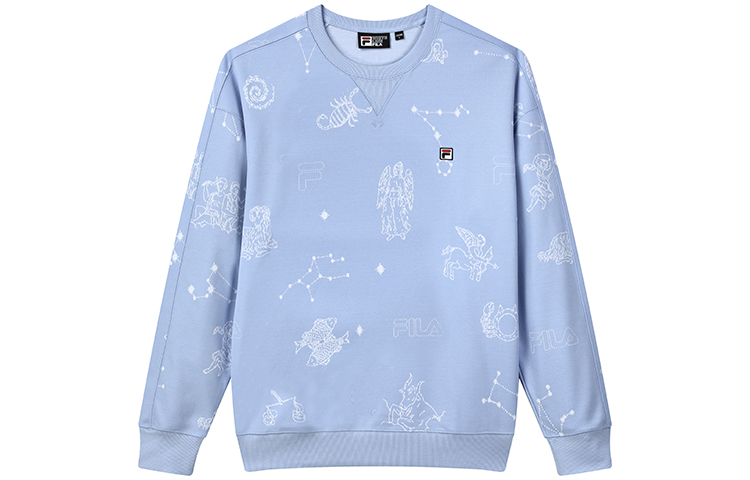 FILA Logo Printed Casual Pullover Sweatshirt Opal Blue F11M038212GLB