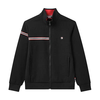 FILA Logo Printed Casual Sports Knitted Jacket for Men - Black F51M031504FW-NV