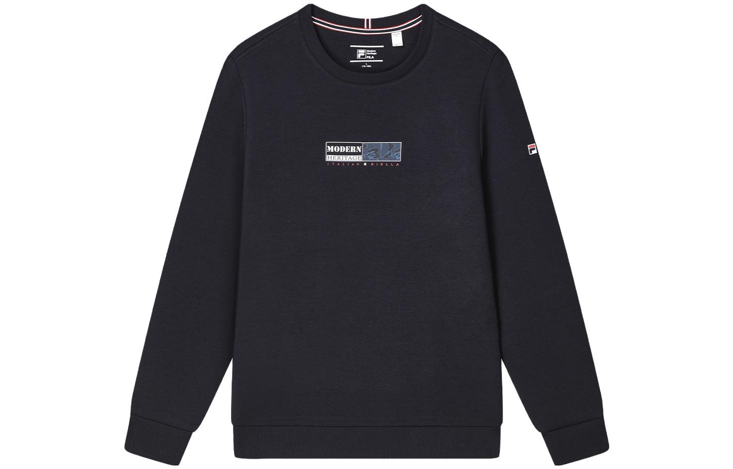 FILA Logo Printed Crewneck Knit Sweatshirt Legendary Blue F11M341207F-NV
