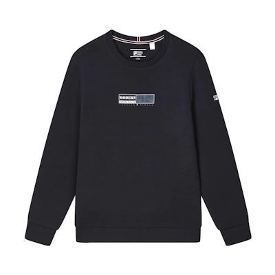 FILA Logo Printed Crewneck Knit Sweatshirt Legendary Blue F11M341207F-NV