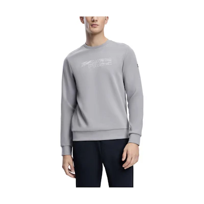 FILA Logo Printed Crewneck Pullover Gym Sweatshirt A11M341206F-GY