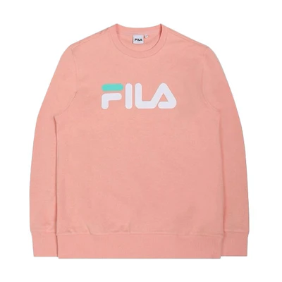 FILA Logo Printed Crewneck Pullover Sweatshirt Unisex Pink FS2POC1001X-SAN