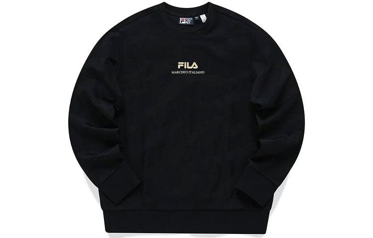 FILA Logo Printed Crewneck Sweatshirt Black F11M148209F-BK