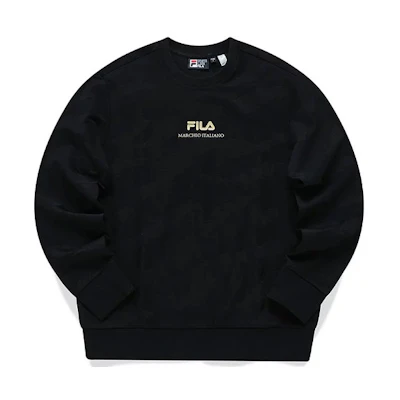 FILA Logo Printed Crewneck Sweatshirt Black F11M148209F-BK