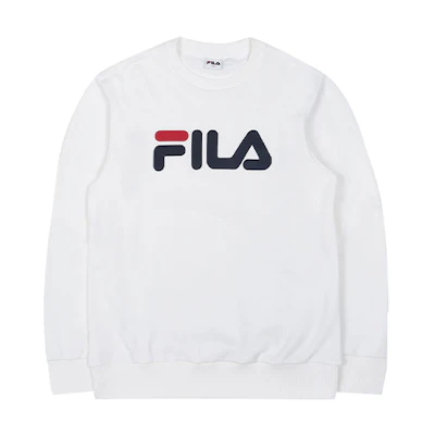 FILA Logo Printed Crewneck Sweatshirt Unisex White FS2POC1001X-OWH