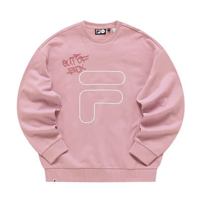 FILA Logo Printed Crewneck Sweatshirt Unisex Youth Pink T11U216201F-PK