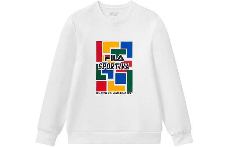 FILA Logo Printed Crewneck Sweatshirt White ( Casual Sportswear) F11M118258F-WT