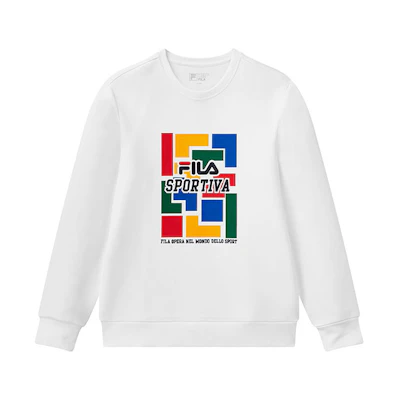 FILA Logo Printed Crewneck Sweatshirt White ( Casual Sportswear) F11M118258F-WT
