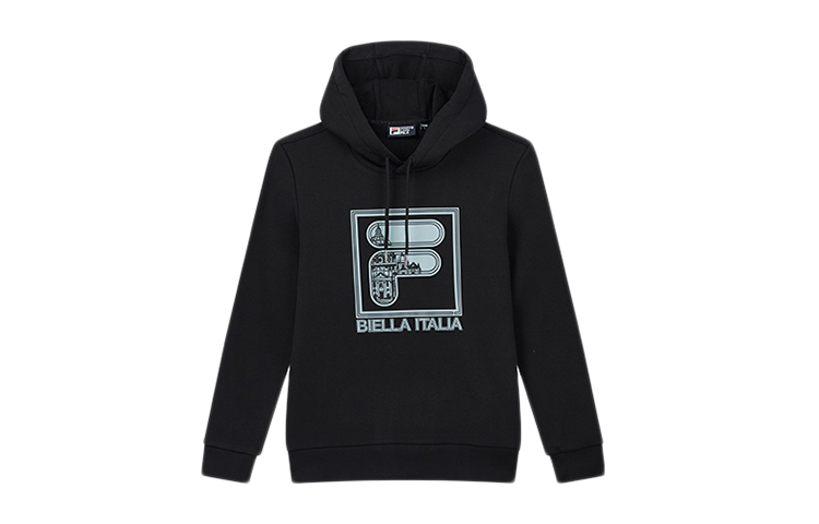 FILA Logo Printed Drawstring Hoodie Black () F11M018206FBK