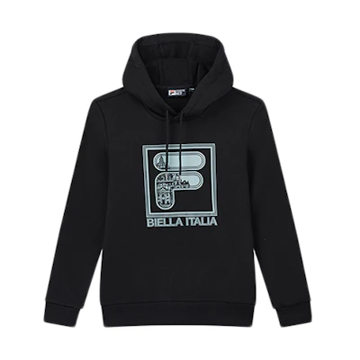 FILA Logo Printed Drawstring Hoodie Black () F11M018206FBK