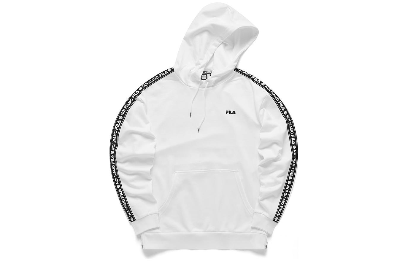 FILA Logo Printed Drawstring Hoodie Unisex - White T11M041215F-WT