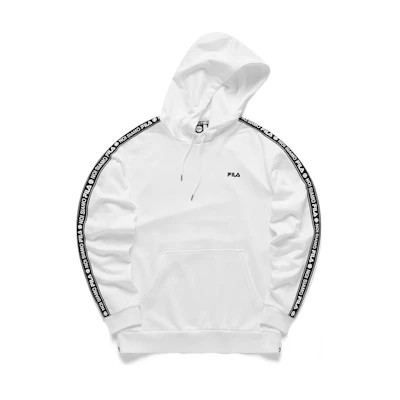 FILA Logo Printed Drawstring Hoodie Unisex - White T11M041215F-WT