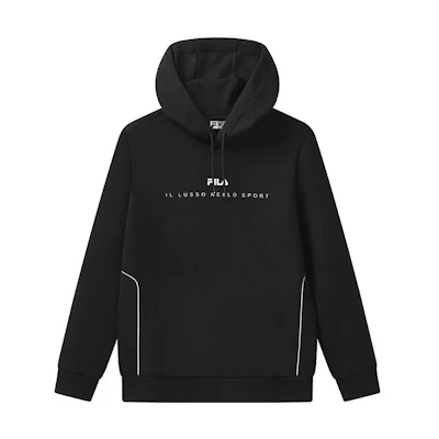 FILA Logo Printed Hoodie Black Long Sleeve Pullover F11M112216F-BK