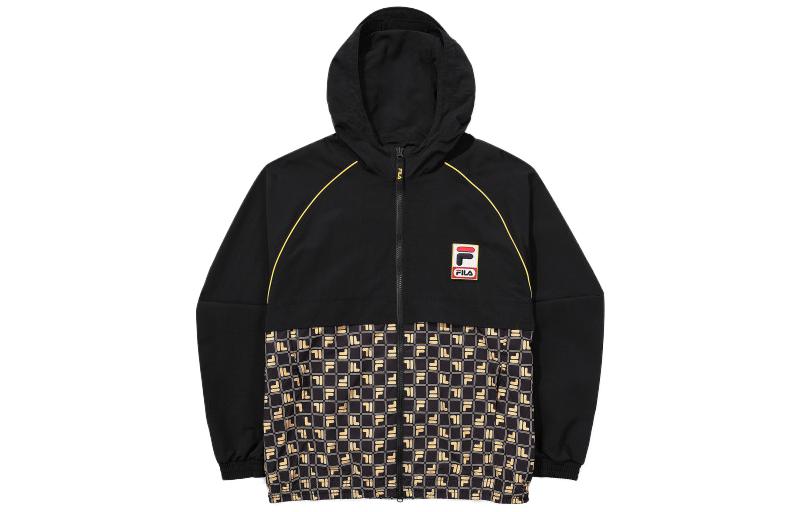 FILA Logo Printed Hoodie Jacket Unisex in Charcoal Black FS2JKF1111X-MAO