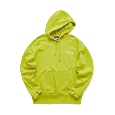 FILA Logo Printed Hoodie with Kangaroo Pocket Unisex - Green T11U116204F-YE