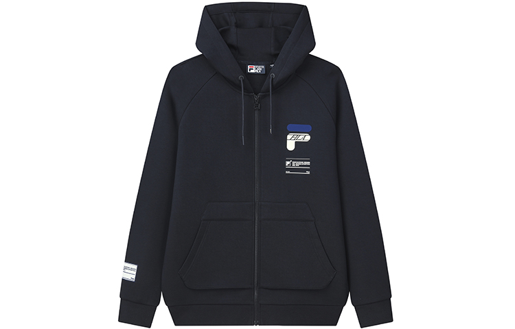 FILA Logo Printed Knit Hoodie Jacket Casual Legendary Blue F11M149503FNV