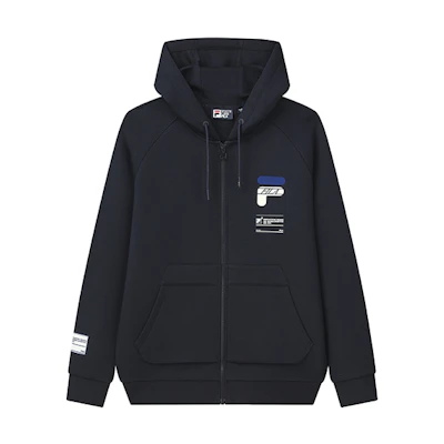 FILA Logo Printed Knit Hoodie Jacket Casual Legendary Blue F11M149503FNV