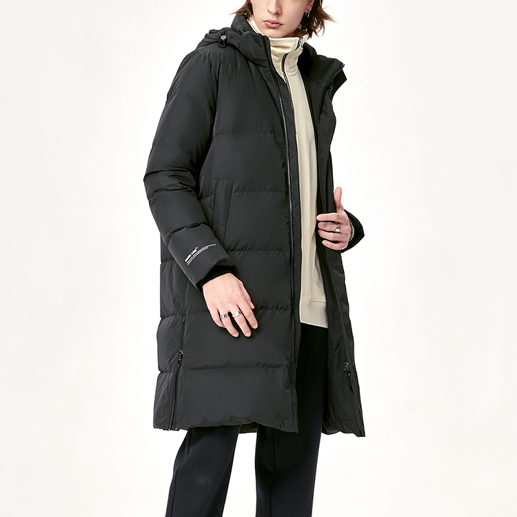 Details for FILA Logo Printed Long Down Jacket Black Winter Coat. F11M149910F-BK