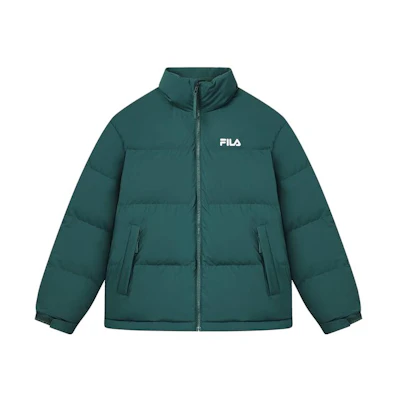 FILA Logo Printed Oversized Puffer Jacket Unisex - Showpeak Green. F51U349901F-GN