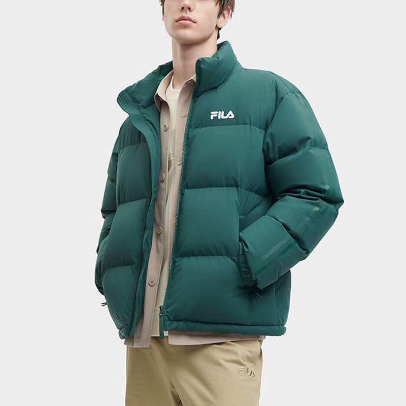 FILA Logo Printed Oversized Puffer Jacket Unisex - Showpeak Green. F51U349901F-GN 圖 4
