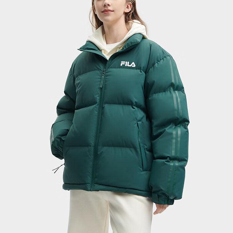 FILA Logo Printed Oversized Puffer Jacket Unisex - Showpeak Green. F51U349901F-GN 圖 6