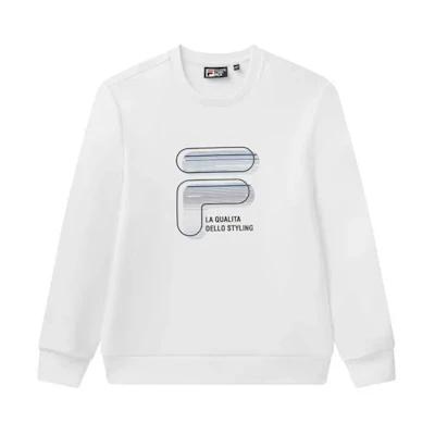 FILA Logo Printed Pullover Sweatshirt Standard White F11M048236FWT