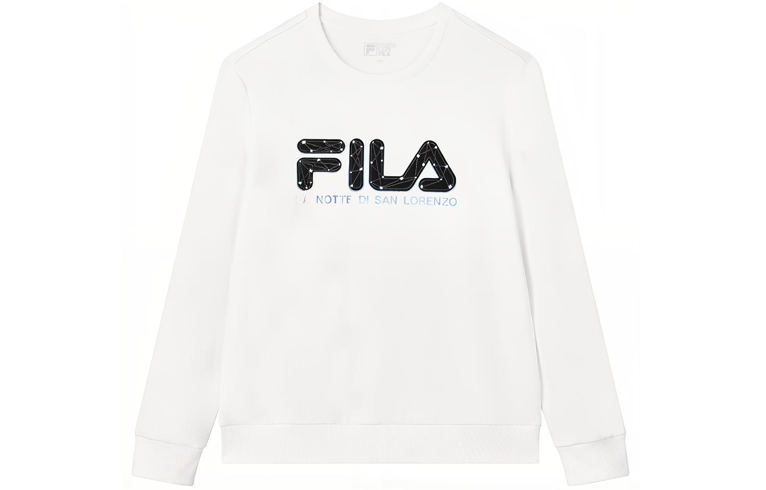 FILA Logo Printed Pullover Sweatshirt Standard White Casual F11M038210GWT