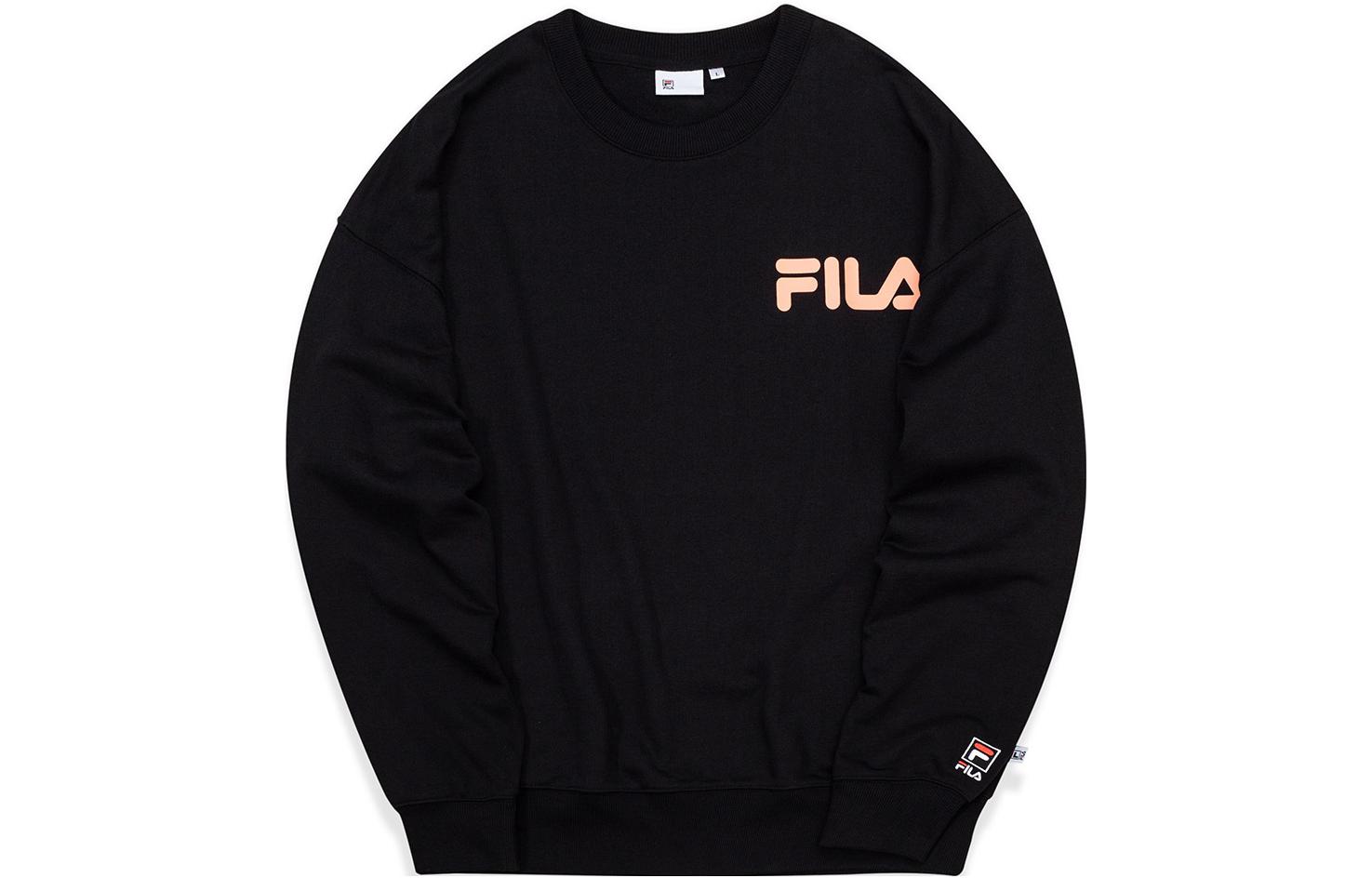 FILA Logo Printed Pullover Sweatshirt Unisex - Black T11U038205E-BK