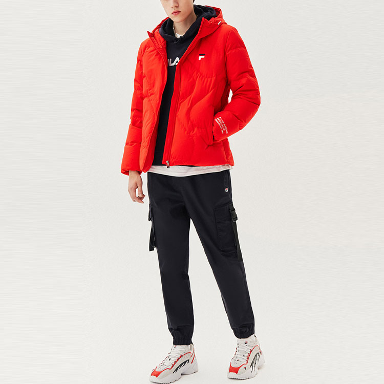 FILA Logo Printed Red Puffer Jacket Unisex Couple Style Winter Wear F11M048925F-RD 圖 4