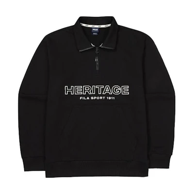 FILA Logo Pullover Sweatshirt Unisex Black FS2POF3106X-BLK