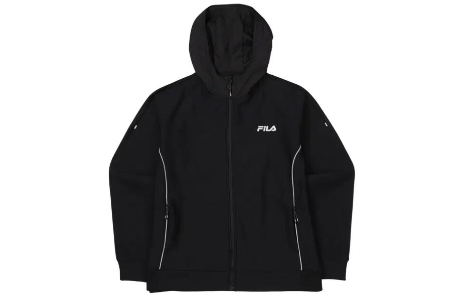 FILA Logo Reflective Trim Zip-Up Hoodie Jacket Black FS2FTF4202M-BLK
