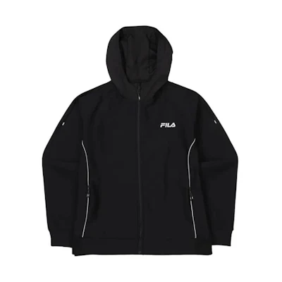 FILA Logo Reflective Trim Zip-Up Hoodie Jacket Black FS2FTF4202M-BLK