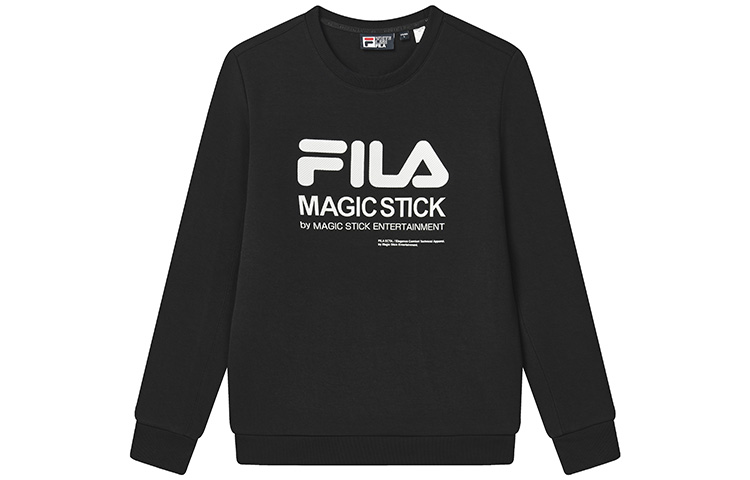 FILA Logo Retro Letter Graphic Pullover Sweatshirt Men’s Black F11M249202FBK