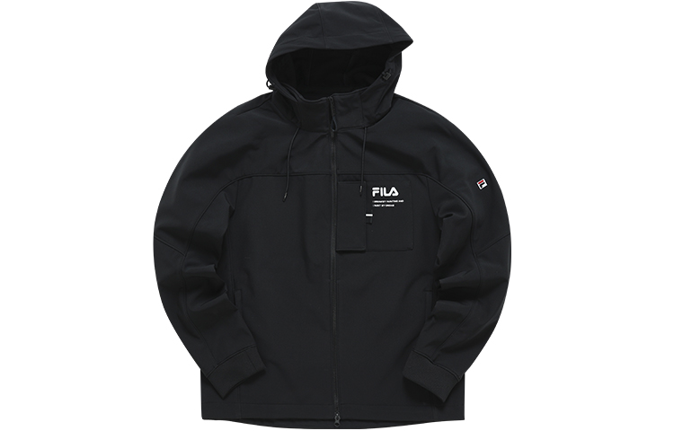 FILA Logo Sports Fleece-Lined Woven Jacket F11M218701F-BK