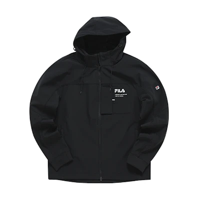 FILA Logo Sports Fleece-Lined Woven Jacket F11M218701F-BK