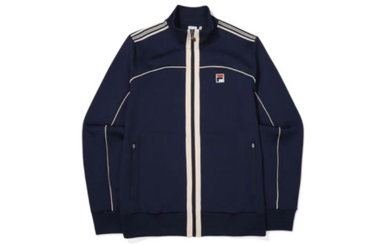 FILA Logo Stripe Print Track Jacket Blue - Loose Fit, Full Zip FS2FTF3291M-INA