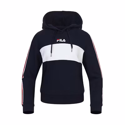 FILA Logo Striped Hoodie Unisex Navy Blue FS2POC1152F-INA