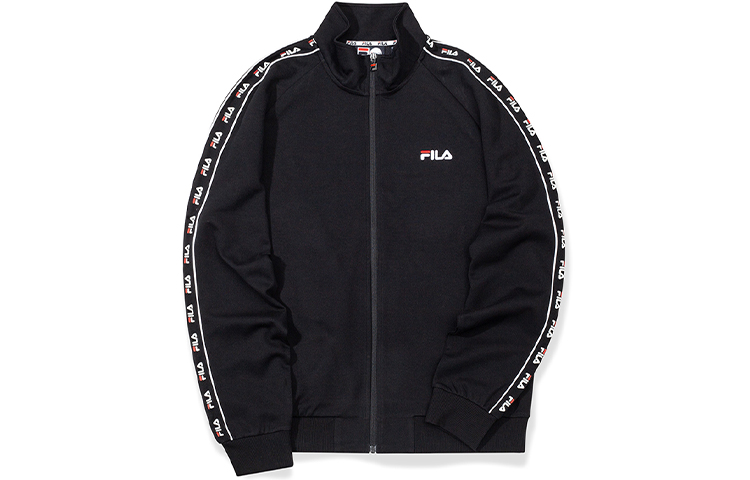FILA Logo Tape Track Jacket Deep Black T11M032502FBK