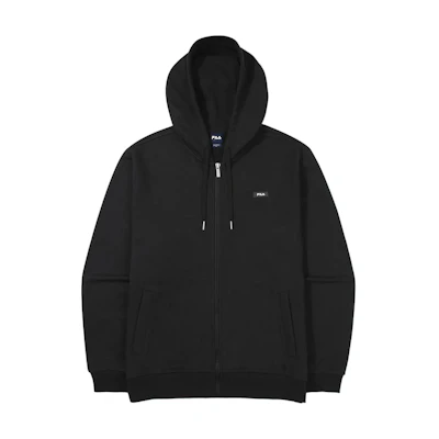 FILA Logo Unisex Black Hoodie Long-Sleeve Casual Jacket FS2FTG4101U-BLK