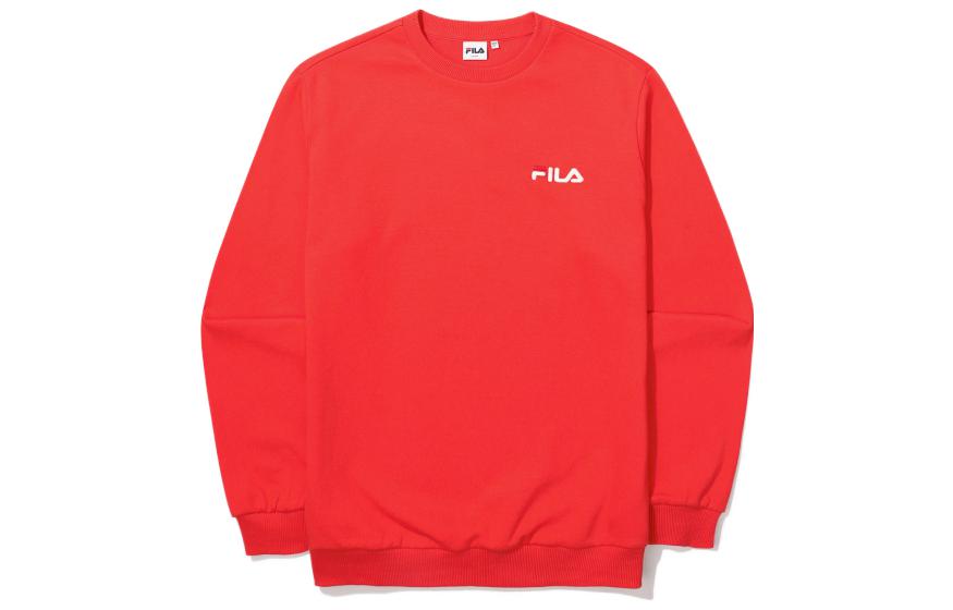 FILA Logo Unisex Red Pullover Sweatshirt Long Sleeve FS2POF1101X-OED