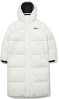 FILA Logo White Hoodie Down Jacket Unisex Winter Casual Warm Long-Sleeve. FS2DJD4103X-OWH FILA Logo White Hoodie Down Jacket Unisex Winter Casual Warm Long-Sleeve. FS2DJD4103X-OWH