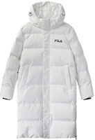 FILA Long Hooded Winter Down Jacket Coat White F11M048921F-WT FILA Long Hooded Winter Down Jacket Coat White F11M048921F-WT