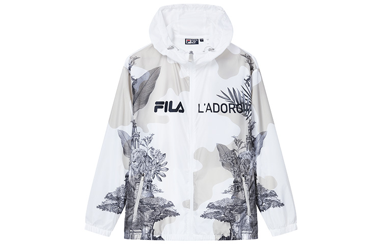 FILA Loose-Fit Colorblock Logo Print Hooded Jacket - Fall Edition F11M238705F-ZA