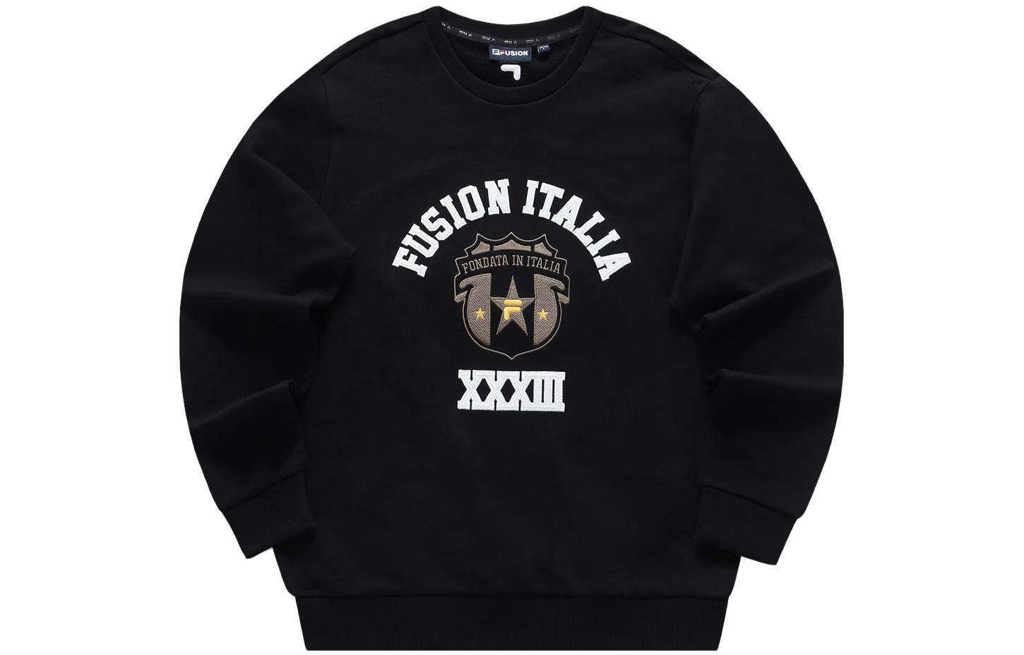 FILA Loose Fit Black Crewneck Sweatshirt T11M345207F-BK